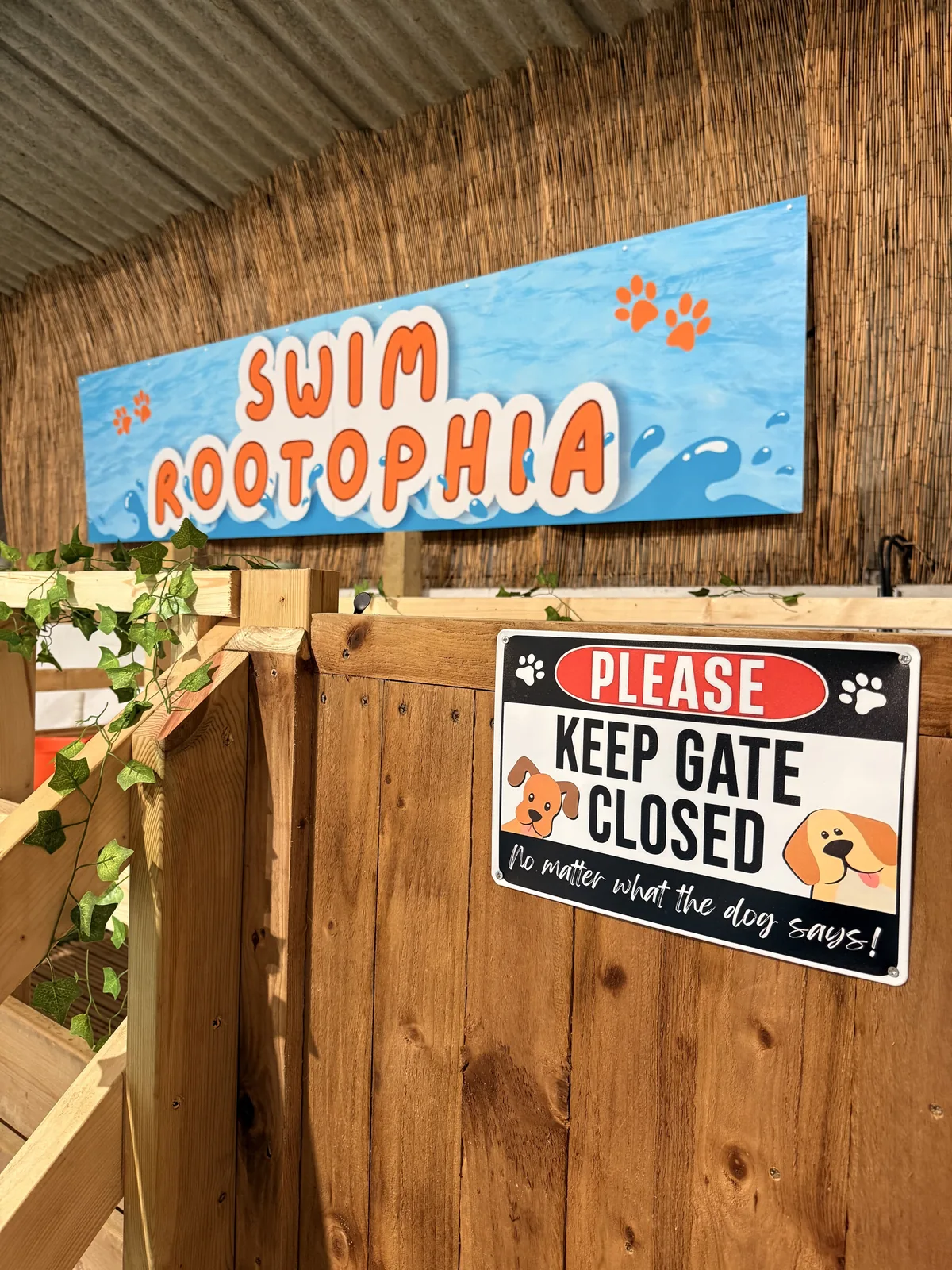 Swim Rootophia entrance sign